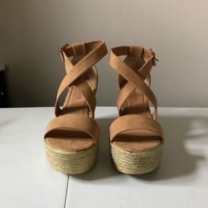 Suede Wedge Sandals